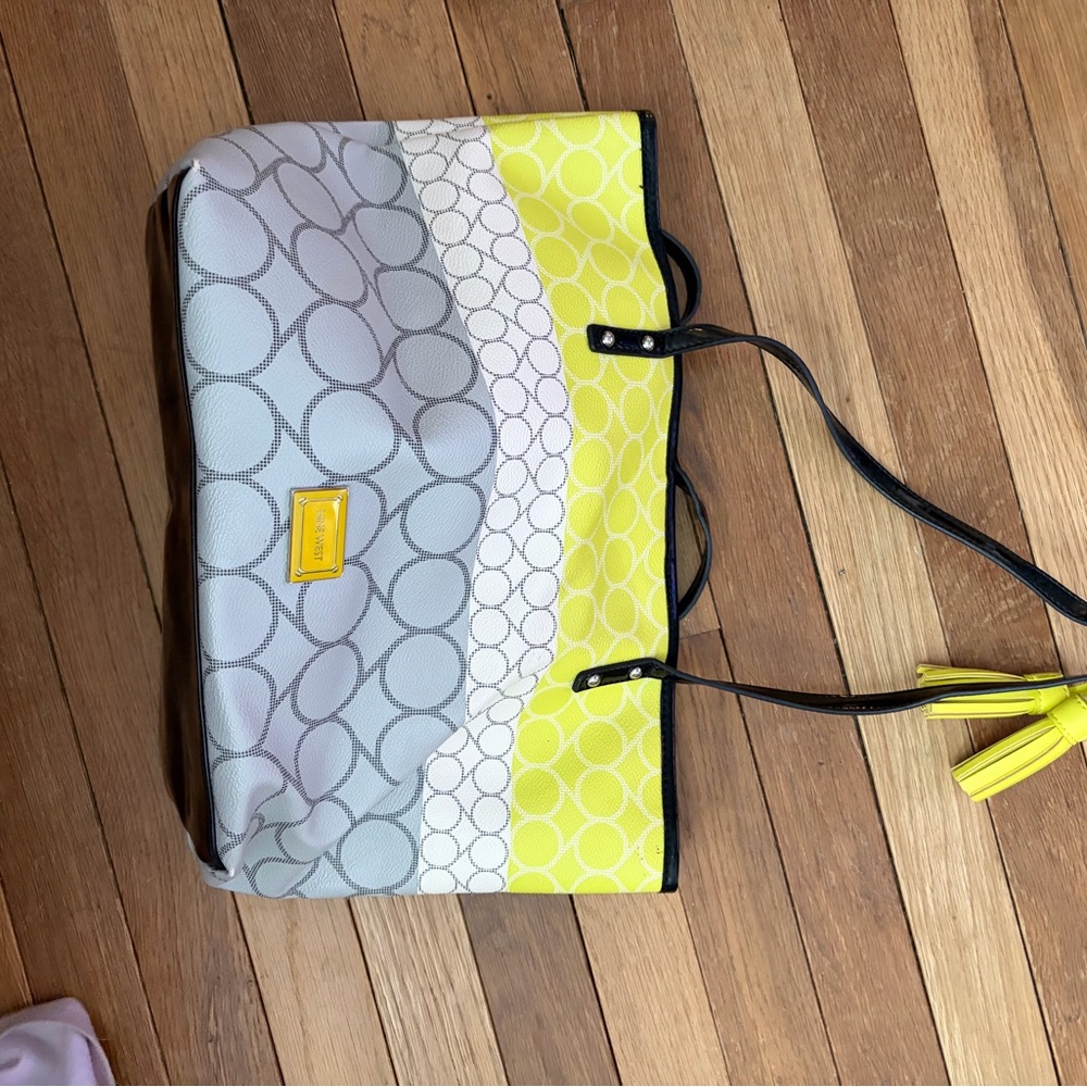 Nine West Yellow and Gray Hobo Bag